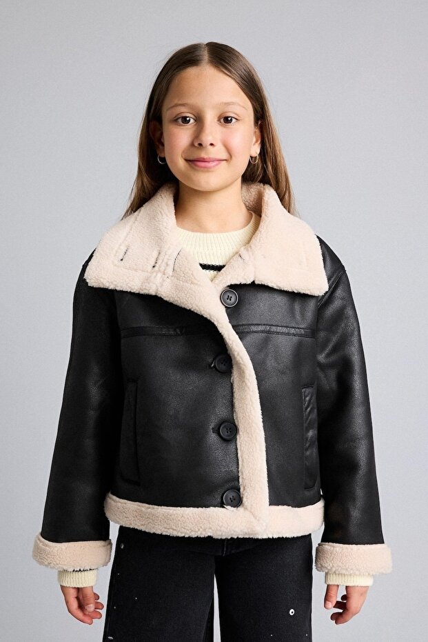 Warm Waterproof Large Collar Plush Lining Coats Girls C4979A826Au