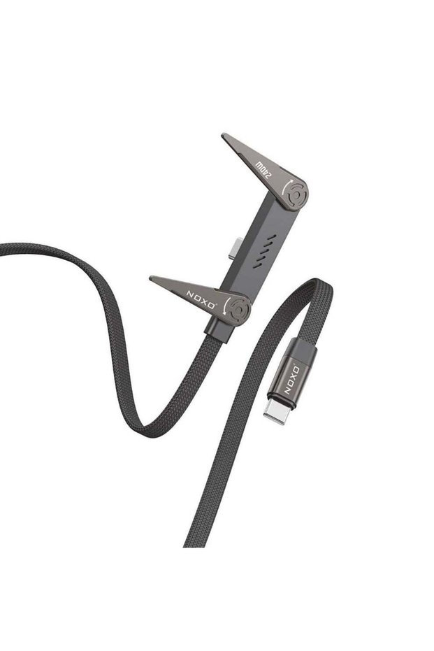 240W USB-C to USB-C Charging Cable with Built-in Stand | Ultra-Fast Power Delivery for Laptop, Tablet & Phone | Durable Braided Cord with Data Sync & Adjustable Viewing Angle | Travel-Friendly 2-