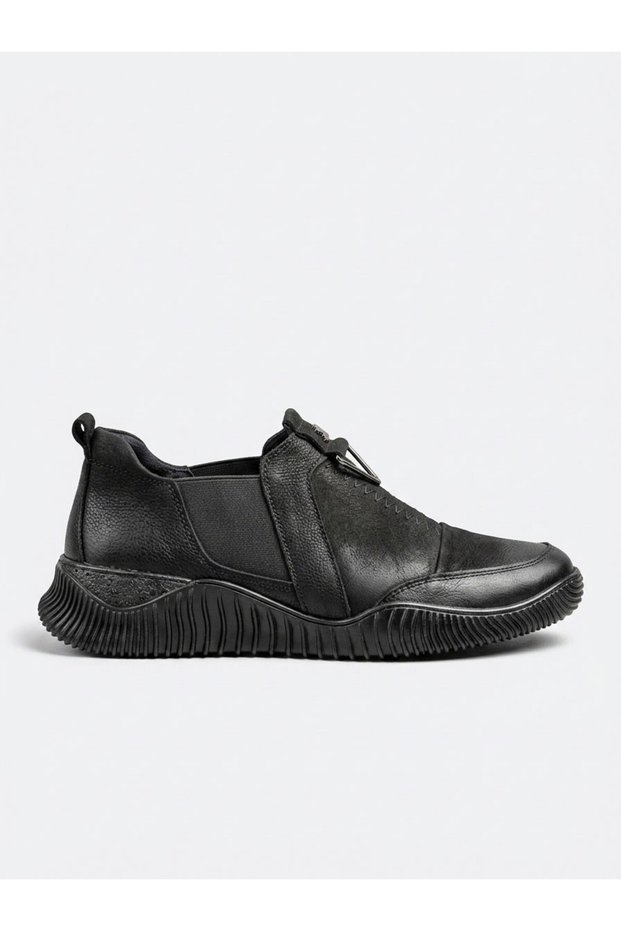 1953840 Genuine Leather Orthopedic Women's Shoes with Rubber Sides