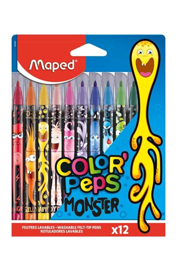 COLOR PEPS WASHABLE FELT-TIP PENS 12 PCS