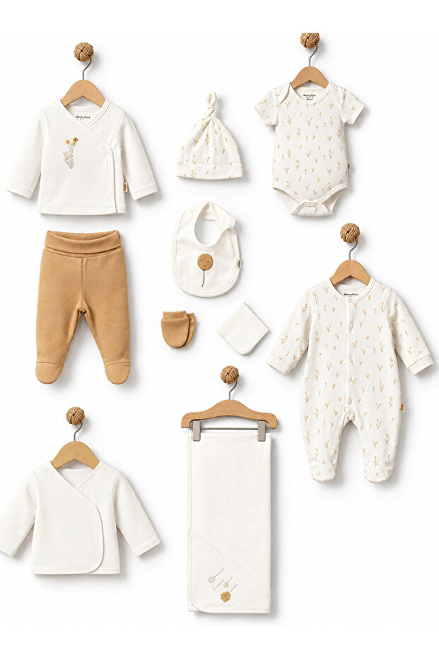 100% Organic Cotton 10-Piece Hospital Discharge Bodysuit Set