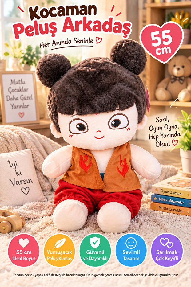 55cm Big Size Plush Doll Cute Character Soft Toy Playmate Sleeping Toy for Kid!