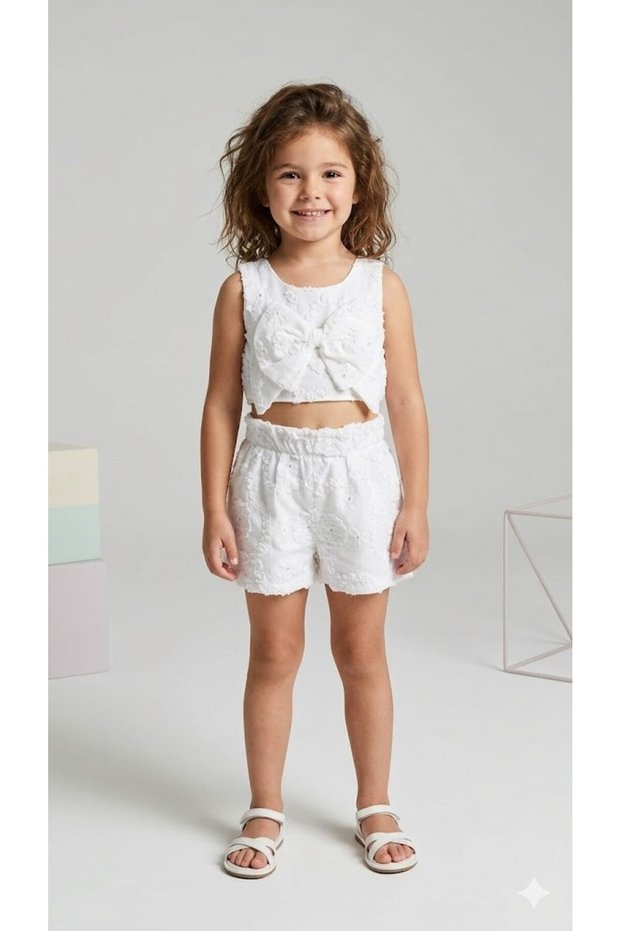 Girl's Brode Shorts Crop Set Ser-1032