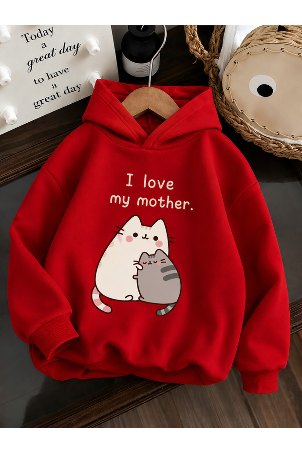 Unisex Children's Hooded Sweatshirt Printed 3-Yarn Hooded Sweatshirt -