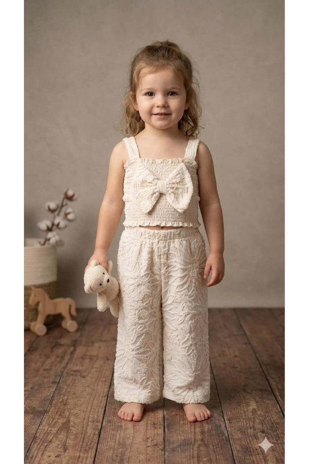 Girl's Muslin Crop Pants Set Ser-1033