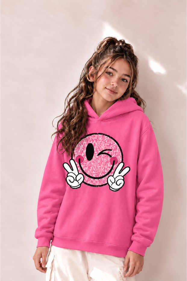 Unisex Children's Hooded Sweatshirt Printed 3-Yarn Hooded Sweatshirt -