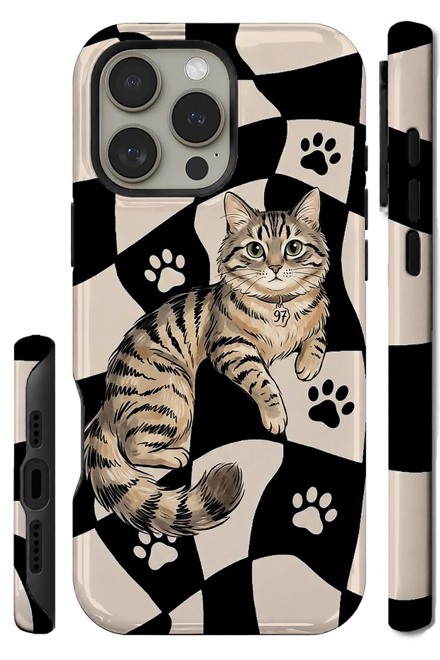 Compatible with iPhone 14 Pro - Asil Tekir Cat, Glossy Surface Protective Case
