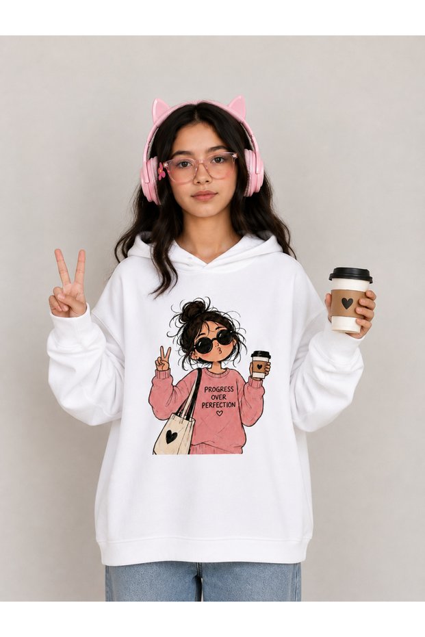 Unisex Children's Hooded Sweatshirt Printed 3-Yarn Hooded Sweatshirt -