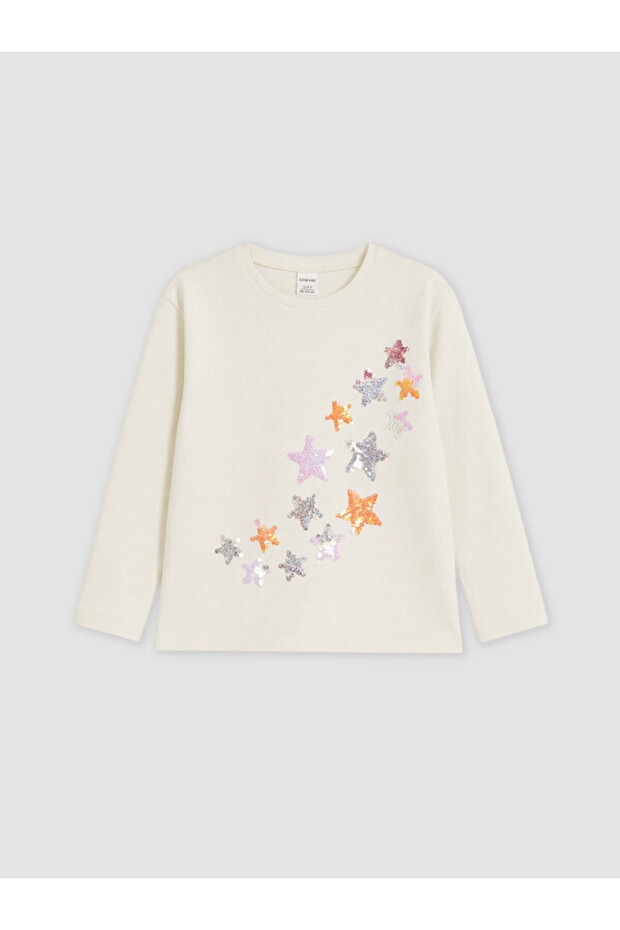 Zero Roba Collar Sequined Girl's T-Shirt for Style Seekers from Uzg Store