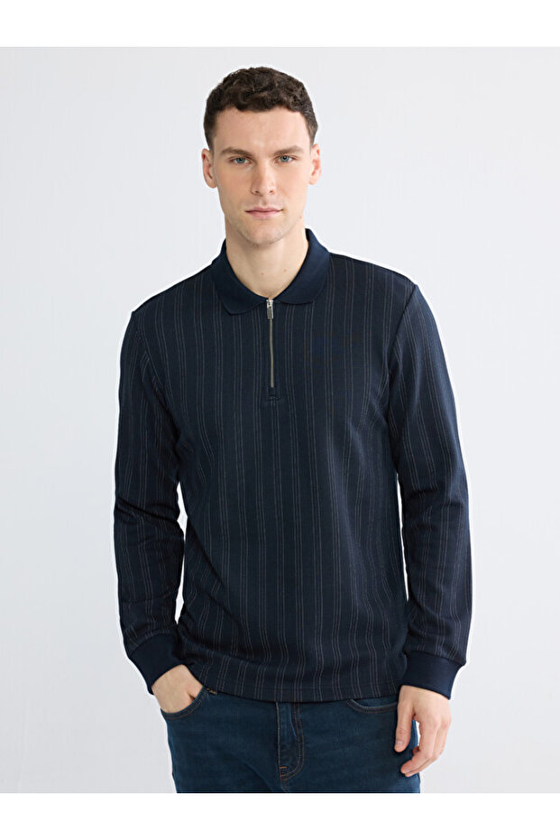 Sparkling Choices from Shining Store Men's Sweatshirt with Devrik Roba Collar and Stripes