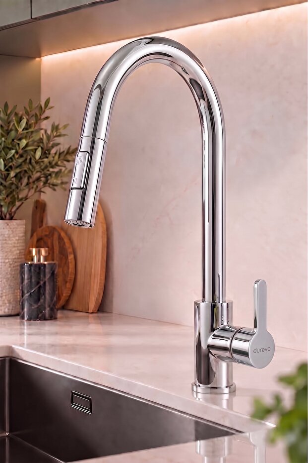 Vita- Sus304 Stainless Steel Spiral Kitchen Sink Faucet - Slim Elegant Head (with 2 Different Flow Modes)