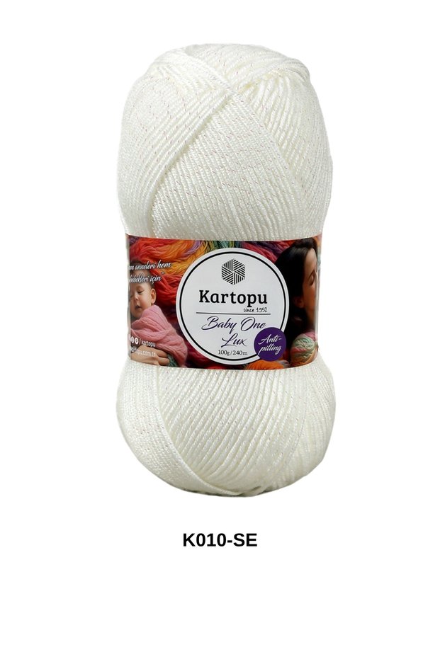 1 Piece Kartopu Baby One Lux 100 Grams 240 Yards 3% Sim Anti-Pilling Hand Knitting Yarn Color: K010-Se