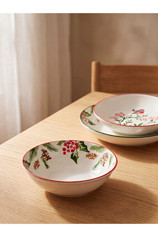 Sparkling Choices Flower Printed Ceramic Salad Bowl 20 cm from Shining Store