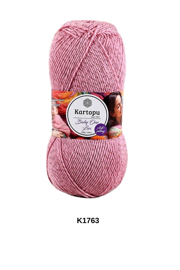 1 Piece Kartopu Baby One Lux 100 Grams 240 Yards 3% Sim Anti-Pilling Hand Knitting Yarn Color: K1763