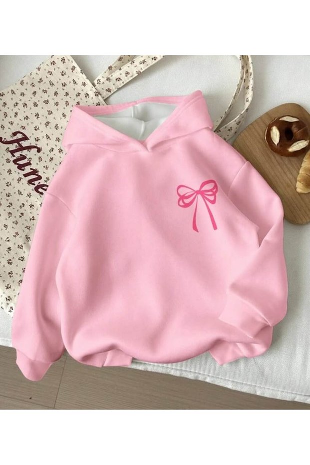 Unisex Pink Kangaroo Pocket Thick Fabric Oversize Hooded Sweatshirt Hoodie