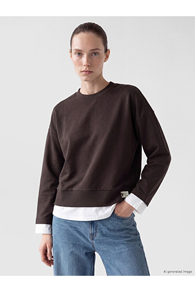 Crew Neck Oversize Women's Sweatshirt
