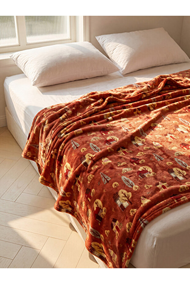 Quality Pieces from Çelebi Store Leaf Embroidered Double Blanket