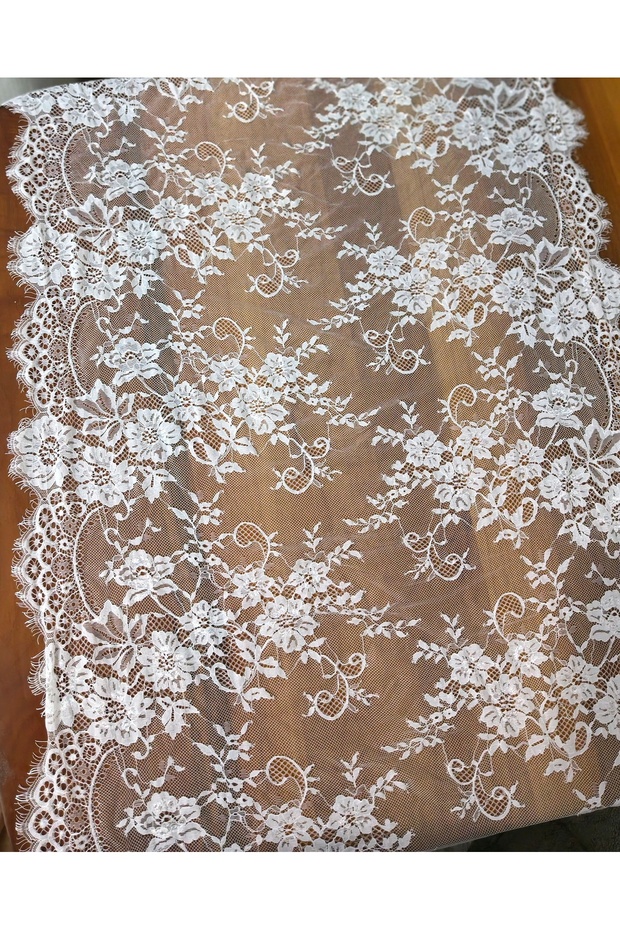 Off White French Lace Fabric 3 Meters 72 cm Wide