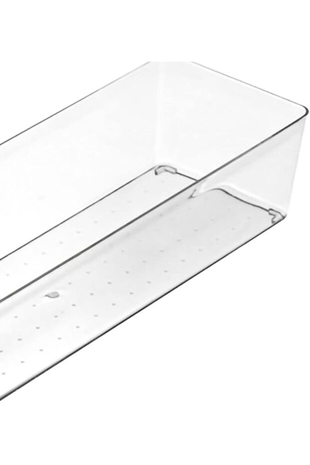 DAN&DRE Drawer Storage Trays, Transparent Plastic Drawer Storage Box for Kitchen (Large Rectangle Bo