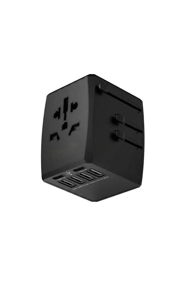 Universal Travel Charger Adapter with 2 Type-C & 4 USB 3.0 Ports, 800-1920W Power
