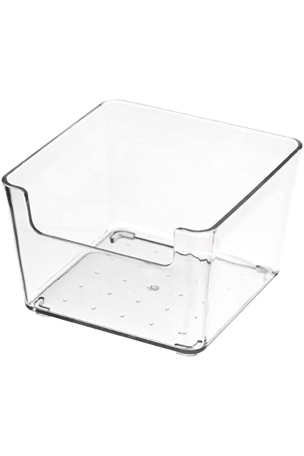 Transparent Plastic Drawer Storage Trays - Drawer Divider Boxes for Kitchen Organization (Small Squa