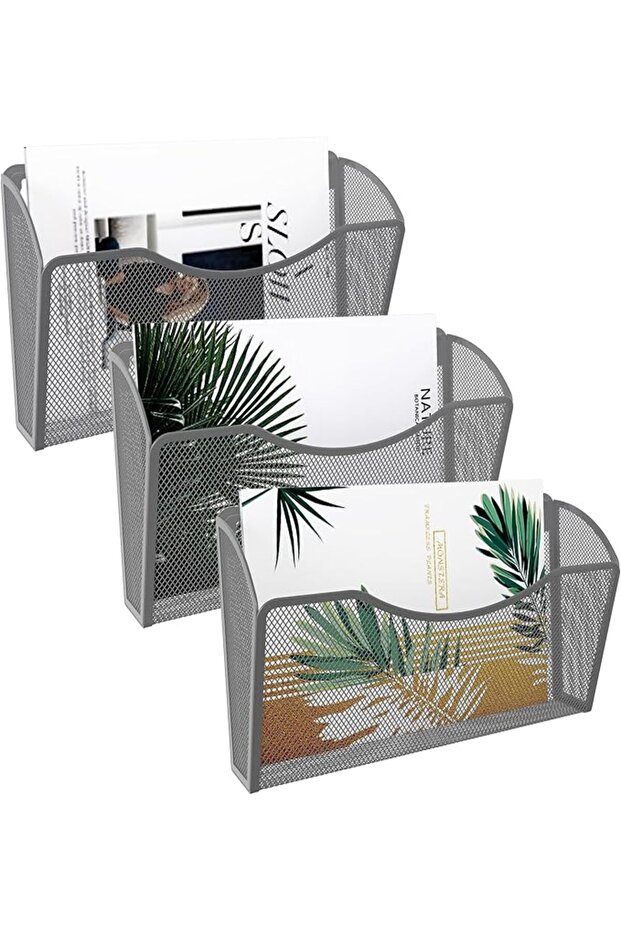 Wall File Holder Hanging File Organizer 3 Mesh Collection Single Pocket for Office and Home,