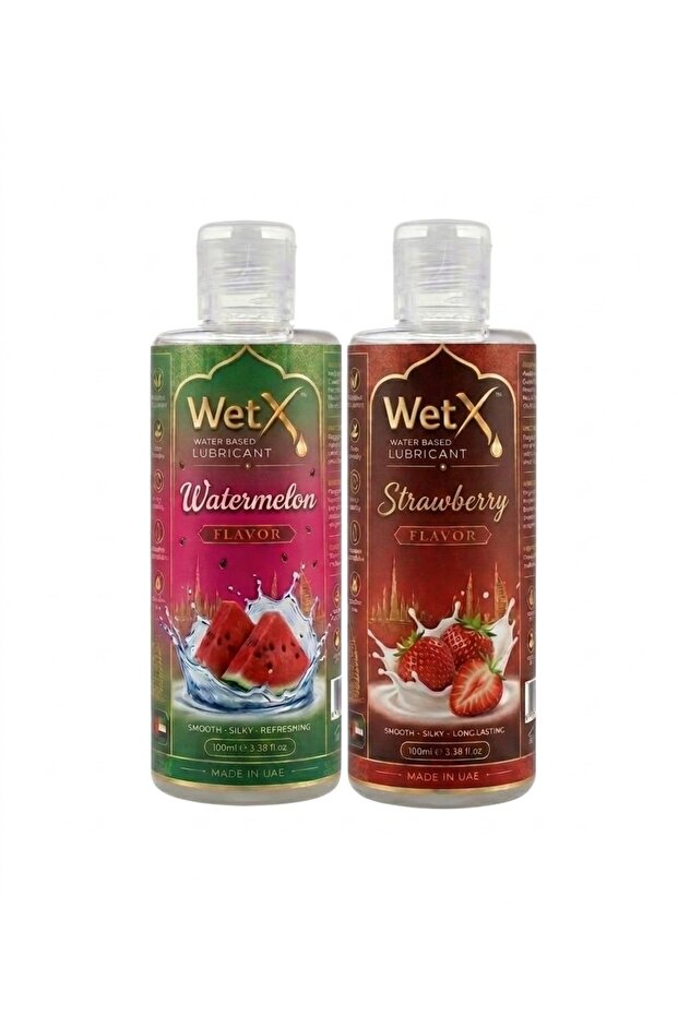 Water Based Lubricant - Pack of 2 (Watermelon & Strawberry) 200ml (2 x 100ml) | Long Lasting Pleasure - Natural Feeling - Smooth & Silky Lube