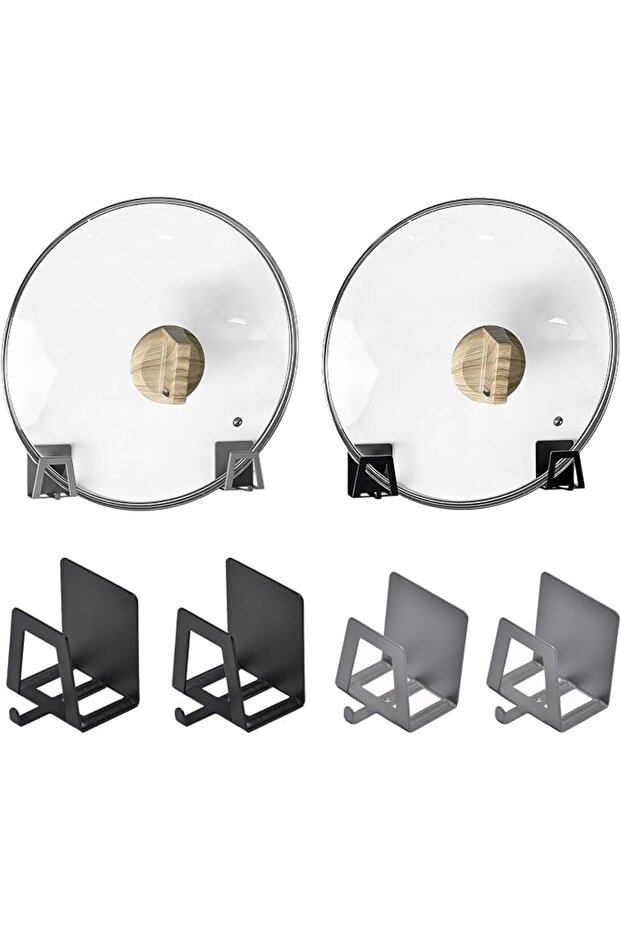 4 Pack Pot Lid Holders Organizer Wall-Mounted Hook Rack Holder Organizers Inside Cabinet Door Wall M