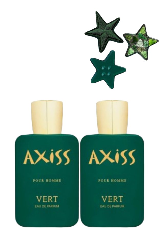 قطعتان من عطر Axiss Pour Homme Vert سعة 100 مل