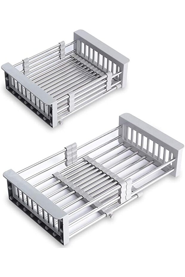 Foldable Dish Drying Rack Over Sink Multifunctional Kitchen Sink Basket Stretchable Drainer Rack Dra