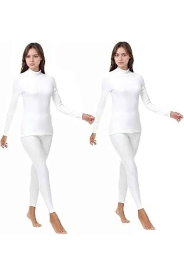 Women's Thermal Underwear Set Long Sleeve Top and Pants Base Layer for Cold Weather Ultra Soft Moisture Wicking 4 Way Stretch 3D Slim Fit Skin Friendly