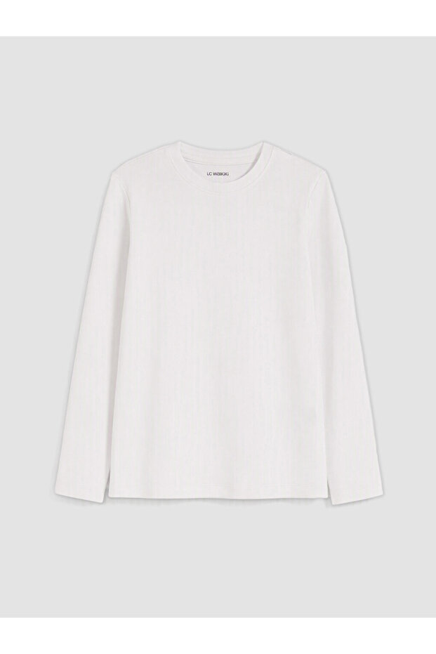 Vizyon New Season White Crew Neck Boys' T-Shirt