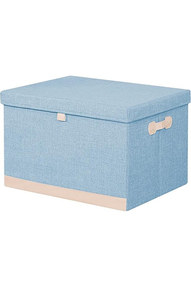 Fabric Storage Bins with Lids, Durable Closet Organizer with Handle, Foldable Storage Box for Clothes, Quilt, Blanket