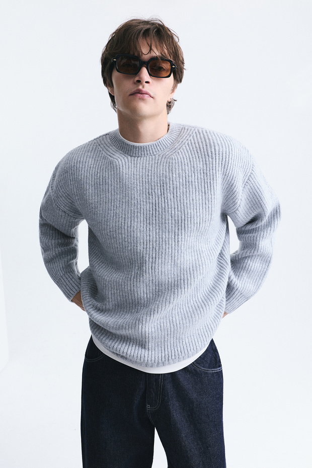Oversize Ribbed Knit Sweater