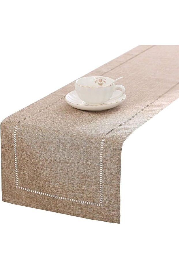 Abuto Tablecloth, Decorative Table Cover with Tassels, Multi-Purpose Table Scarf for Dressing Tables and Dining Tables