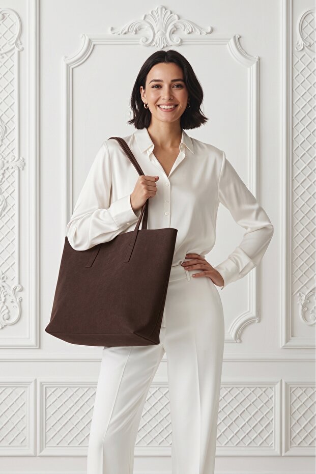 Suede Nubuck Fabric Waterproof Handbag and Shoulder Bag