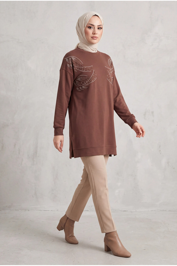 Stone Embroidered Soft Textured Flexible Premium Tunic