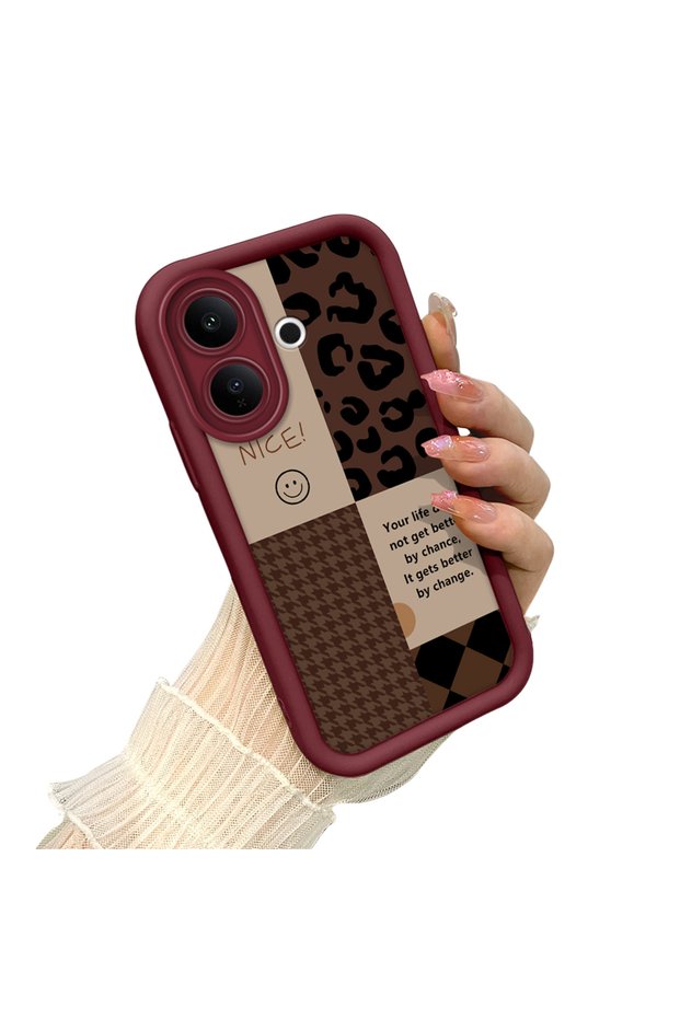 Vivo V60 Lite 4G/5G Compatible Leopard Checkered Collage Case, Stylish and Personalized Design