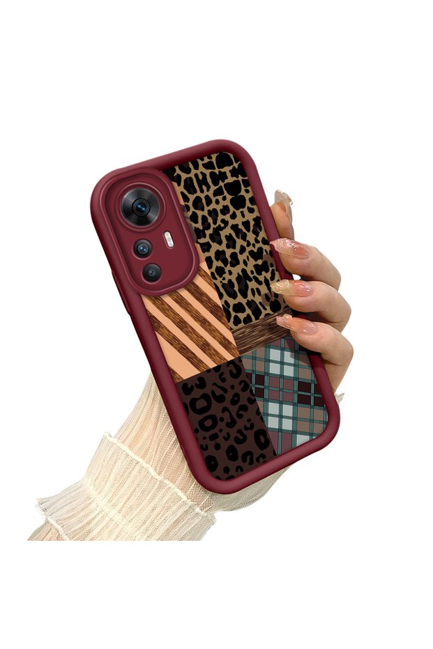 Redmi K50 Ultra Compatible Leopard Checkered Collage Case, Stylish and Personalized Design