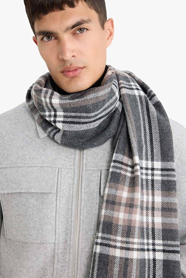Men's Checkered Woven Scarf (26 Wn)