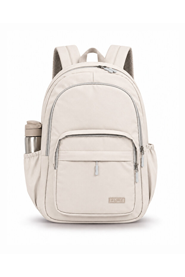School Backpack with 15.6 Inch Laptop Compartment and Large Volume Organizer - 9106-Beige