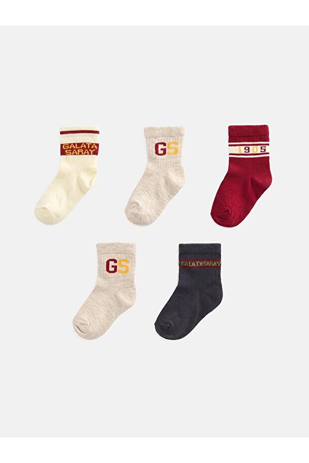 Galatasaray Patterned Baby Boy Socks 5-Pack (W6)
