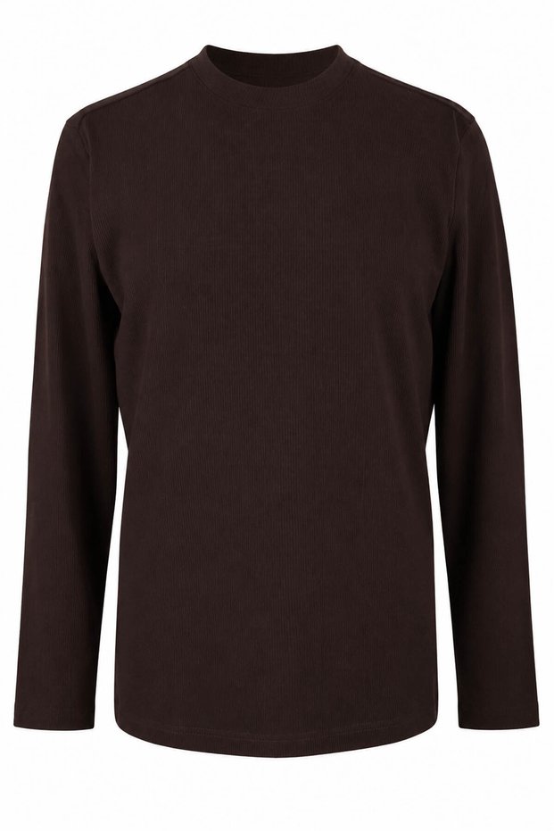 Waffle Knitwear Brown Men's Shirt 5851-1
