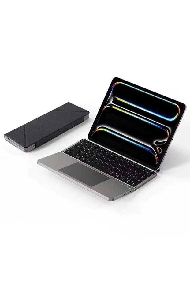 2-in-1 Foldable Bluetooth Keyboard with Touchpad & Magnetic Stand Case | Ultra-Slim Wireless Travel Keyboard for iPad, iPhone, Android Tablets, Windows PC & MacBook