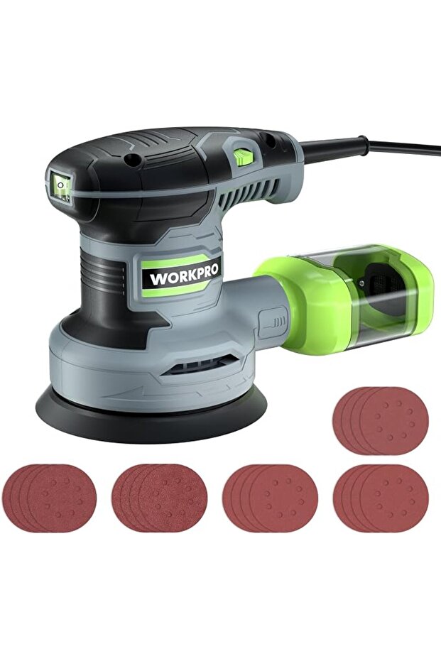 Random Orbit Sander 300 W, 125 mm Sander With 20 Sandpapers