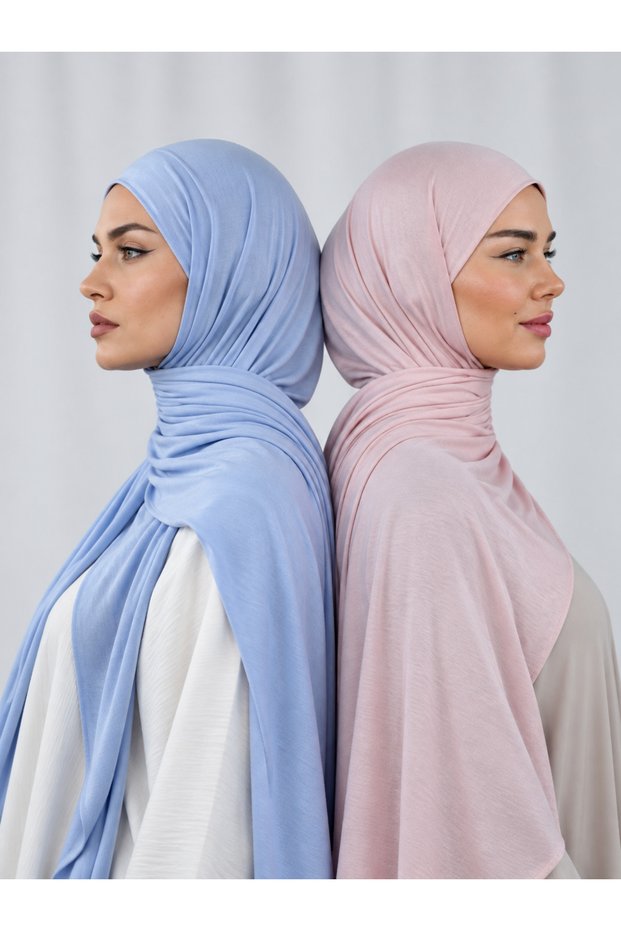 2-Piece Bamboo Jersey Hijab Set for Women – Soft, Stretchy & Comfortable Everyday Headscarves