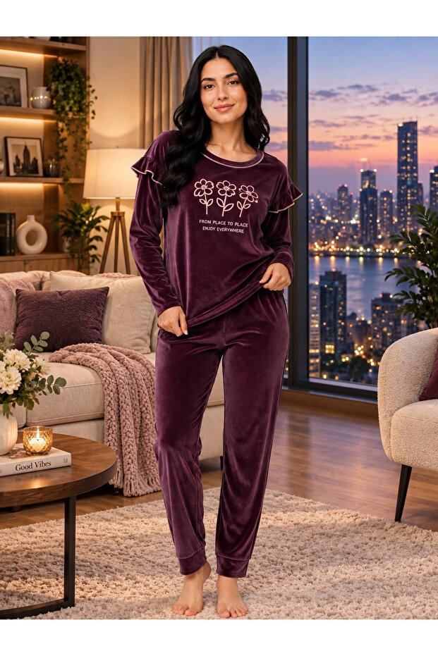 Charme Winter Velvet Pajama Set