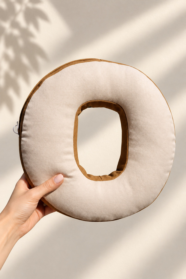 Midi Loop Piercing Pillow | Ear Cavity Pillow for Side Sleepers | 25 cm Circle