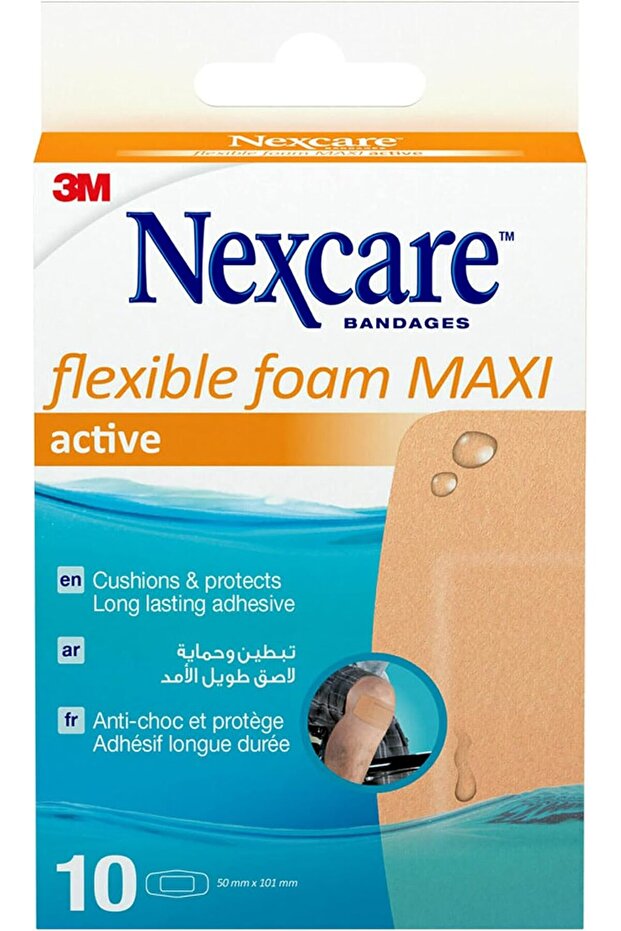 ™ Active Bandages, Flexible Foam Maxi, 10/Box