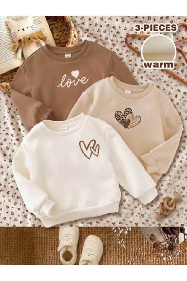 Printed Cotton 3-Piece Long Sleeve Sweater